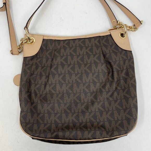 Michael Kors Brown Tan Adjustable Leather Crossbody Bag | Medium Size - Picture 9 of 10